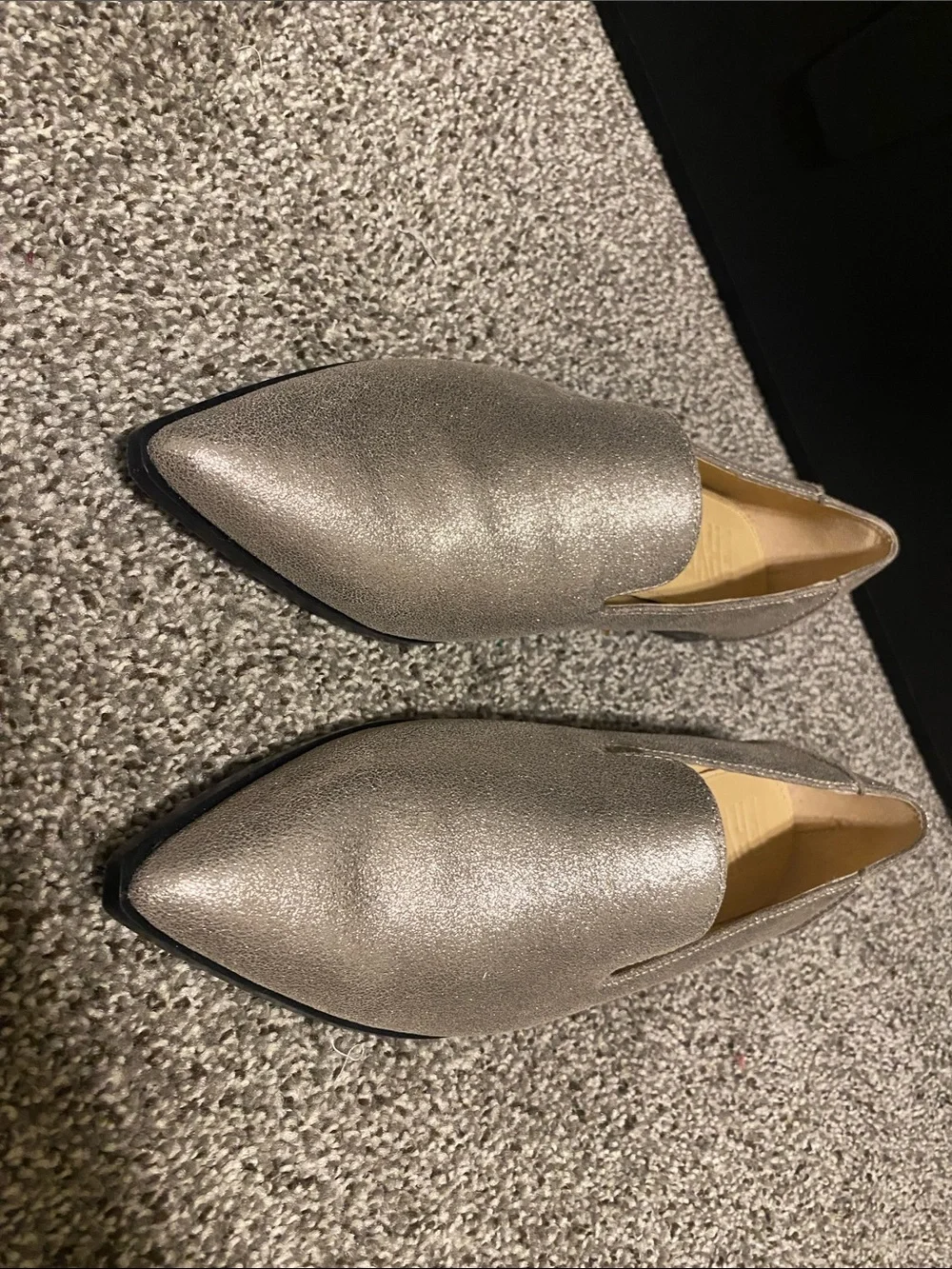 Frye Metallic Silver Pointed Slip-On Flats
